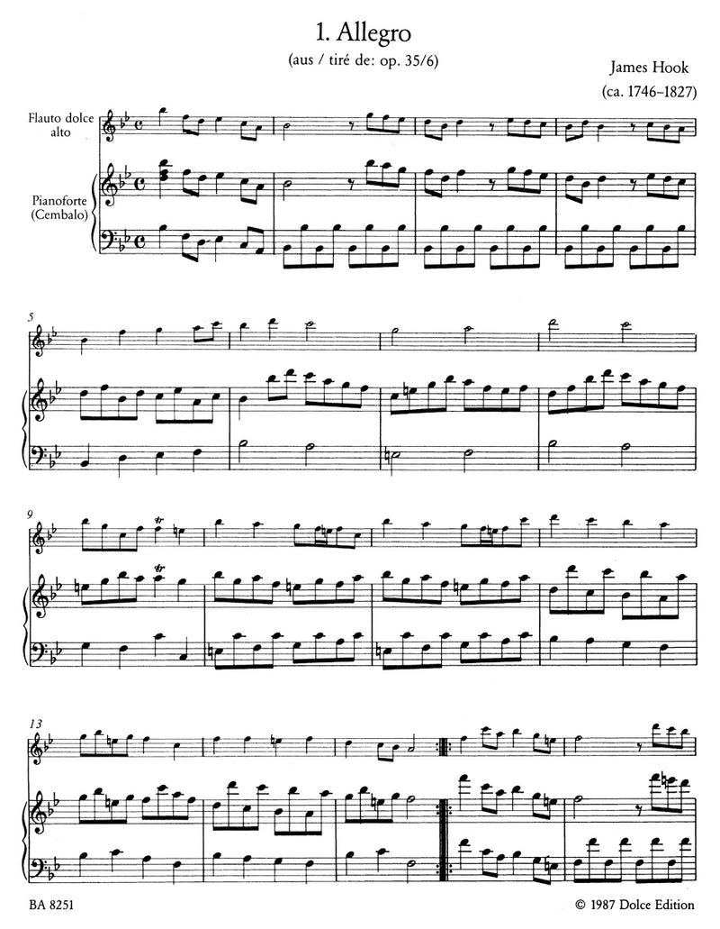 Leichte Spielstücke für Altblockflöte und Klavier (Cembalo)