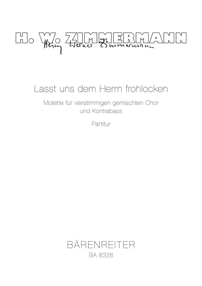 Lasst uns dem Herrn frohlocken [合唱楽譜]