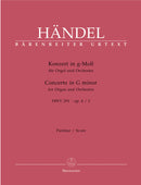 Concerto for organ and orchestra G Minor op. 4/3 HWV 291 [full score]