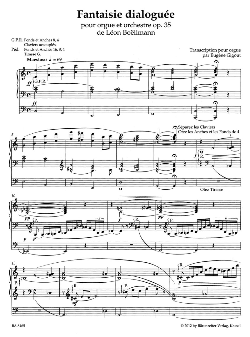 Complete organ works, Vol. 4: Works arranged for organ / Boëllmann (Bärenreiter)