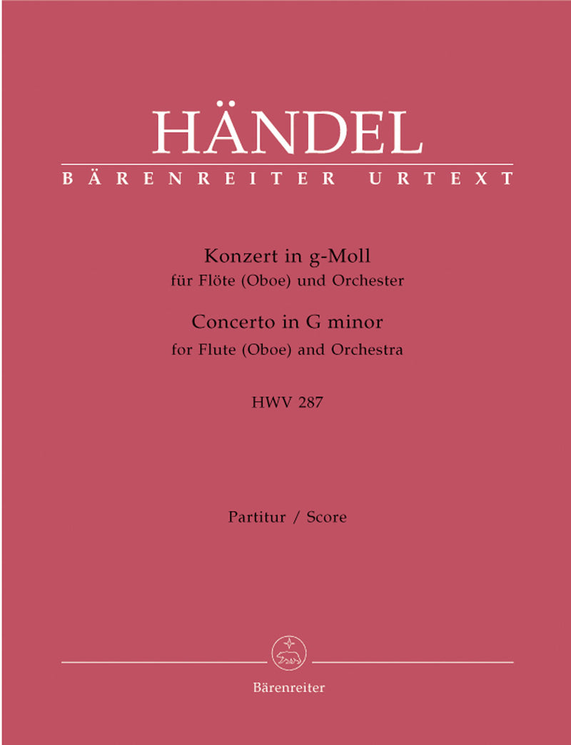 Concerto for Flute (Oboe) and Orchestra G minor HWV 287 (score)