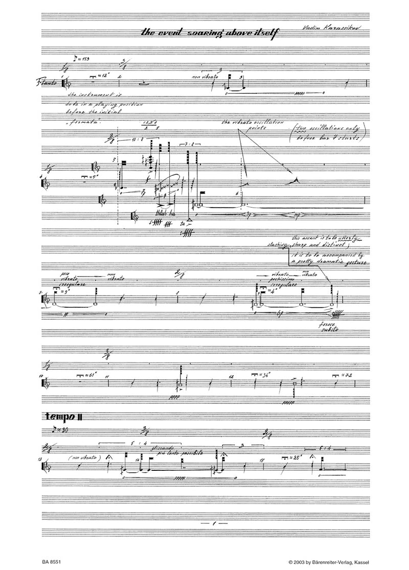 the event soaring above itself for flute solo (2000)