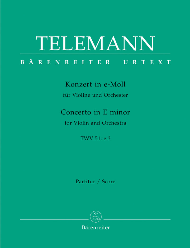 Concerto for Violin and Orchestra E minor TWV 51:e3