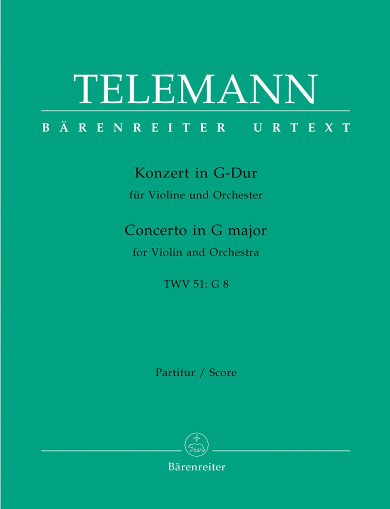 Concerto for Violin and Orchestra G major TWV 51:G8