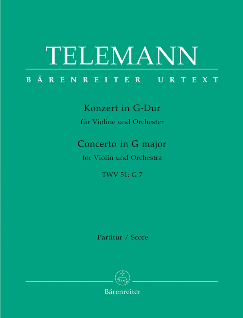 Concerto for Violin and Orchestra G major TWV 51:G 7