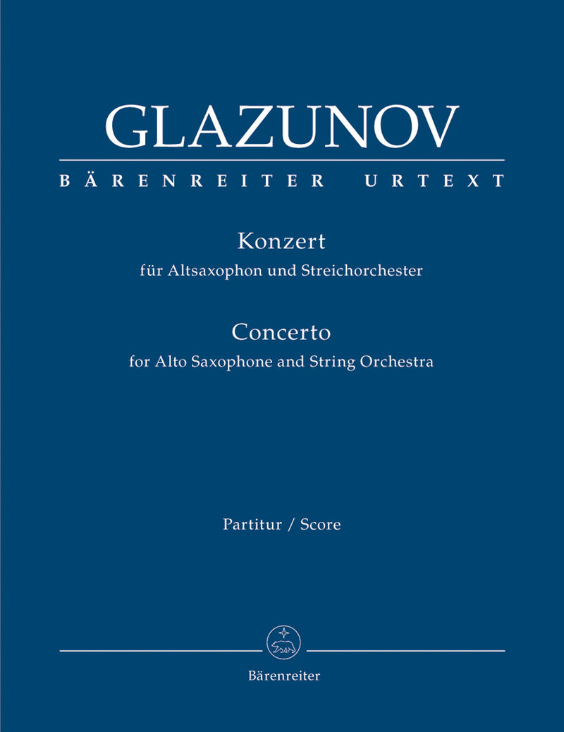 Concerto for Contralto Saxophone and String Orchestra E-flat major op. 109 [score]