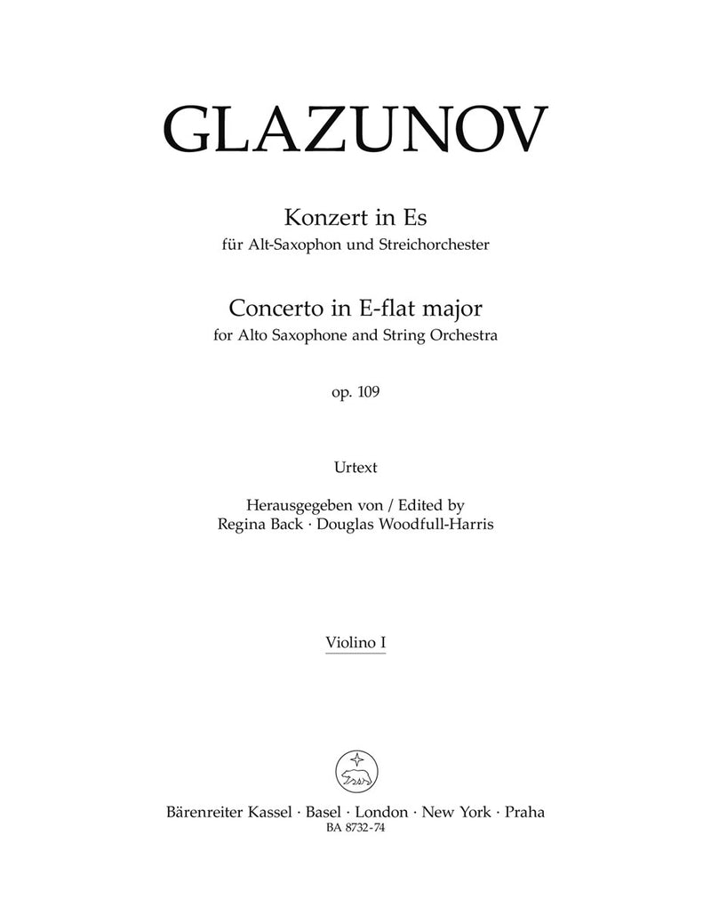 Concerto for Contralto Saxophone and String Orchestra E-flat major op. 109 [violin 1 part]