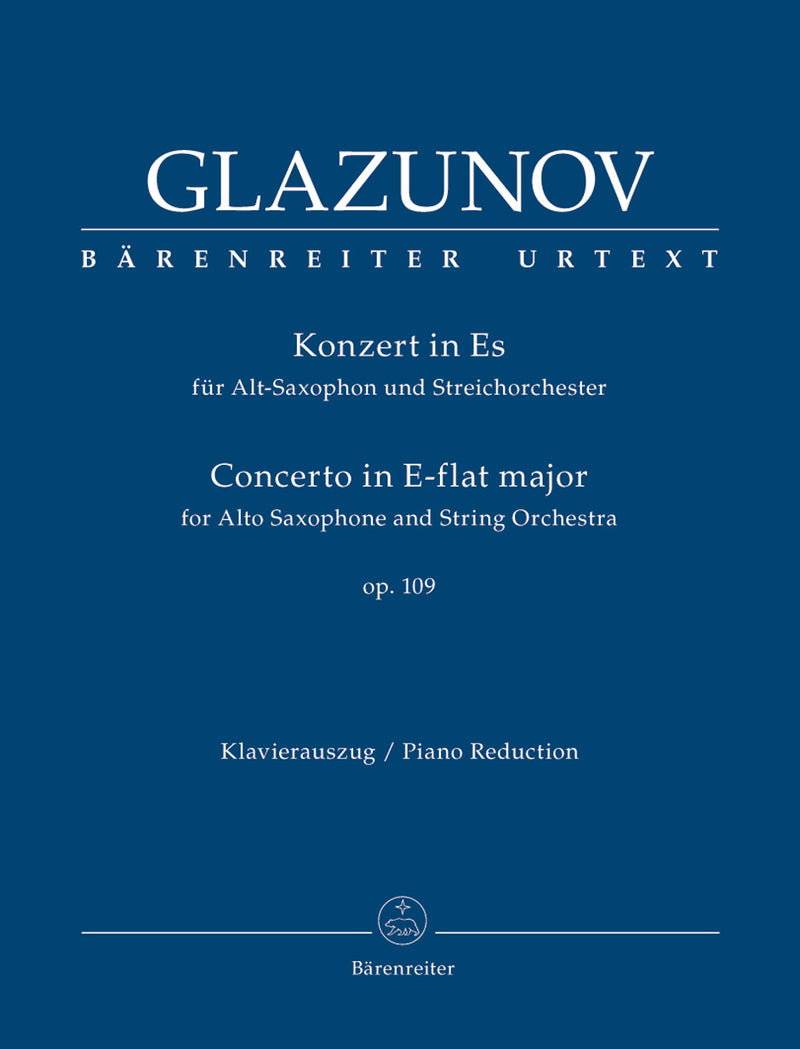 Concerto for Contralto Saxophone und String Orchestra E-flat major op. 109（ピアノ・リダクション）