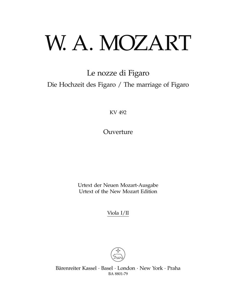 Le nozze di Figaro, K. 492 (Overture) [viola1/viola2 part]