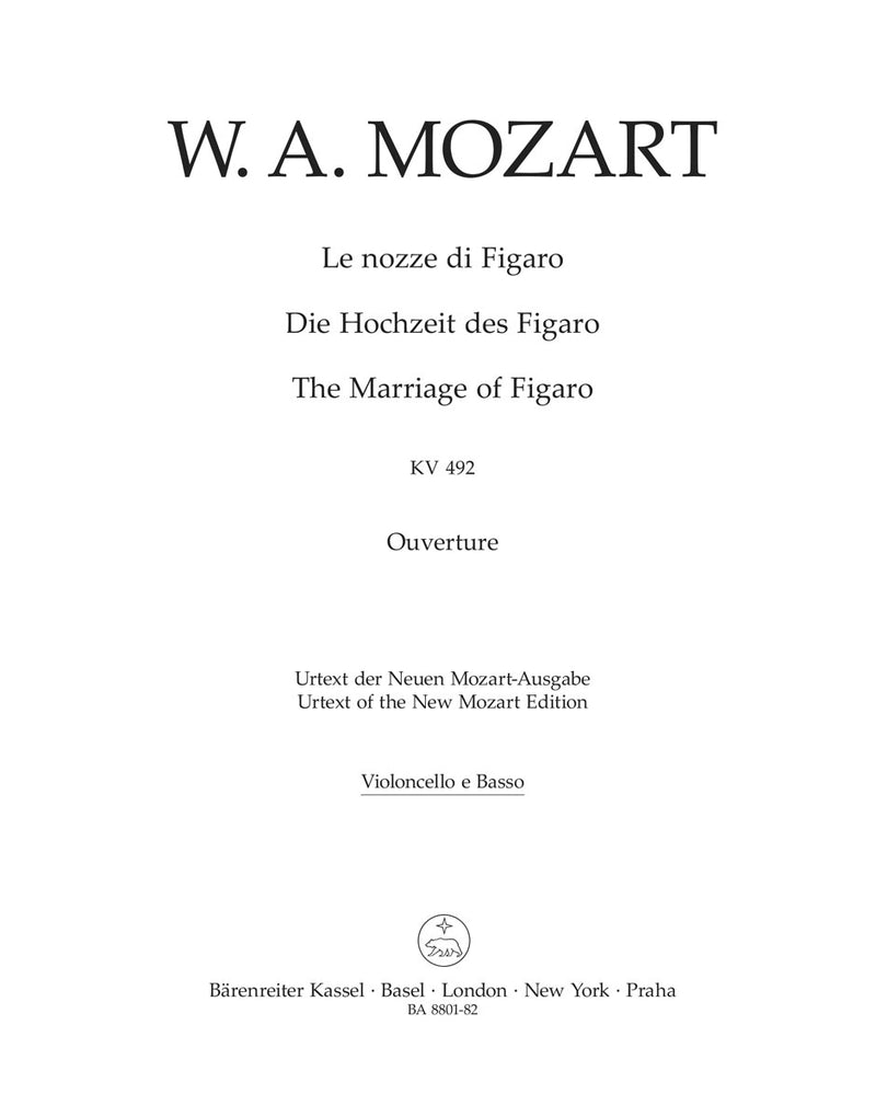 Le nozze di Figaro, K. 492 (Overture) [VC/double bass part]