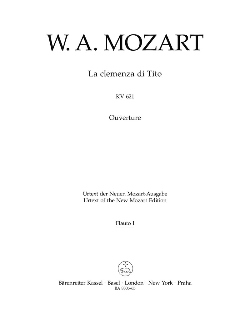 La clemenza di Tito, K. 621 (Overture) [set of wind parts]