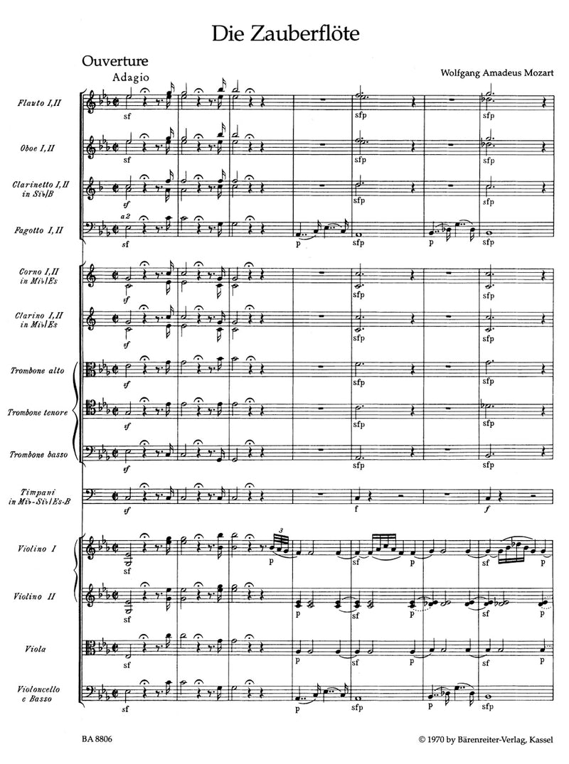 Die Zauberflöte, K. 620 (Overture) [score]