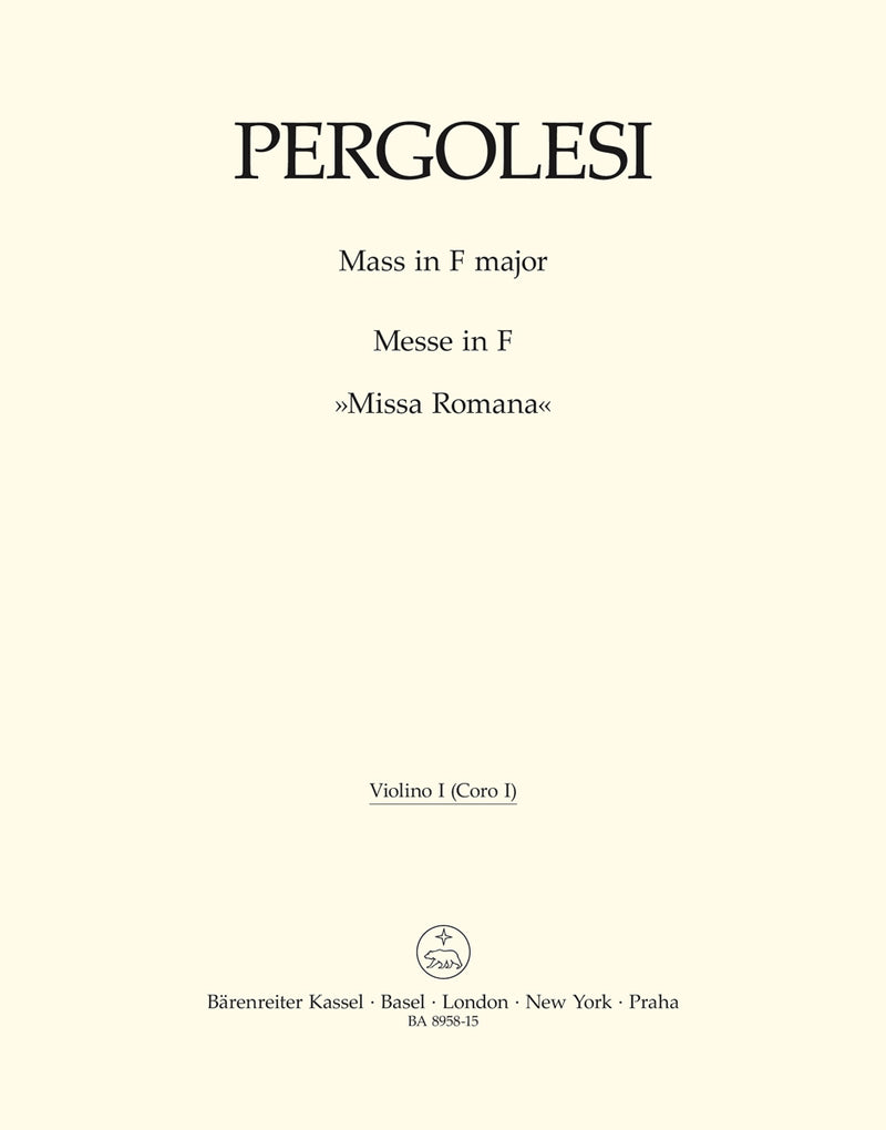 Mass F major "Missa Romana" [violin 1(Coro I) part]