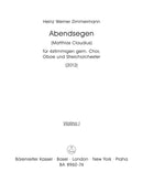 Abendsegen for four-Part Mixed Choir, Oboe and String Orchestra [violin 1 part]