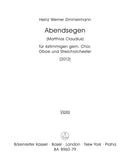Abendsegen for four-Part Mixed Choir, Oboe and String Orchestra [viola part]