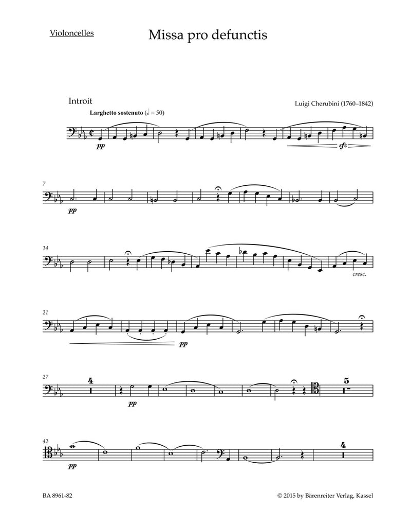 Requiem C minor -Missa pro defunctis- [cello part]