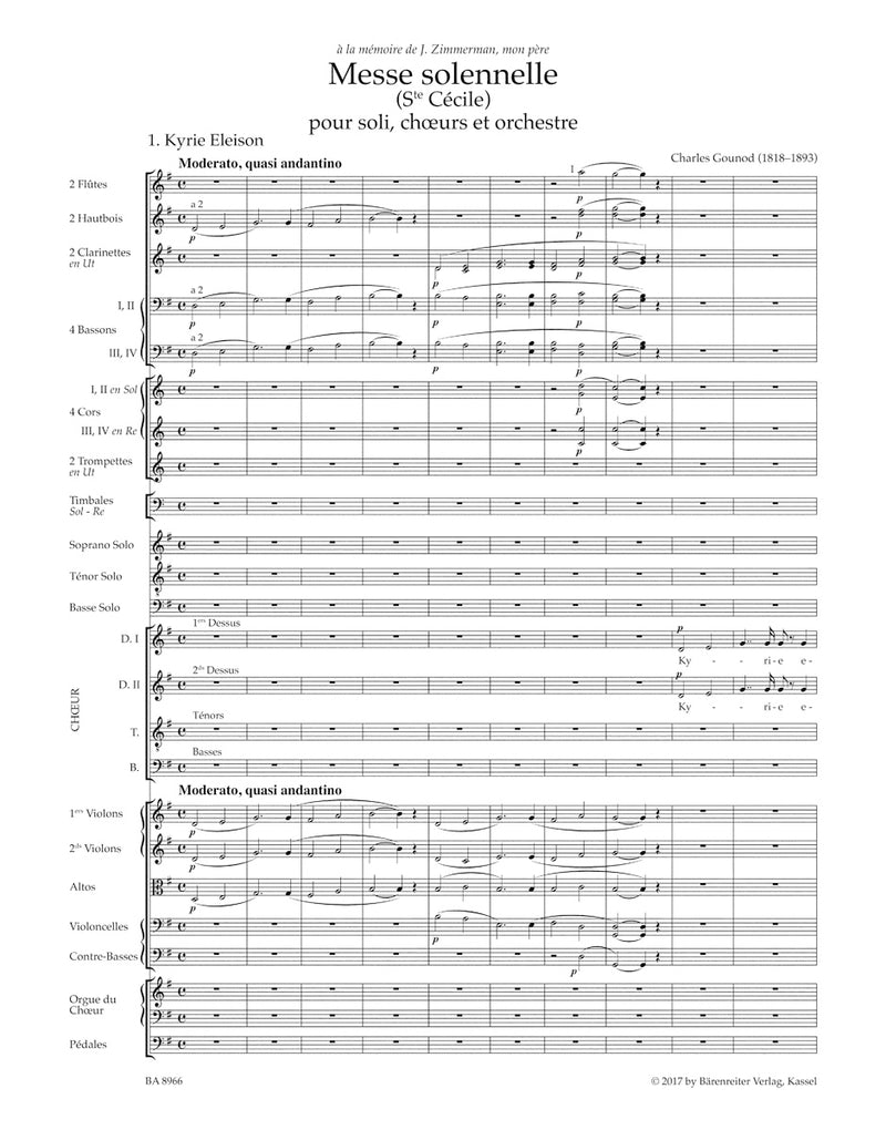 Messe solennelle (Ste Cecile) [score]