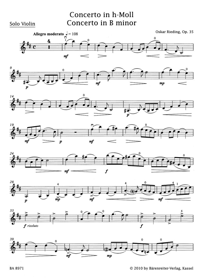 Concerto B minor op. 35（ピアノ・リダクション）