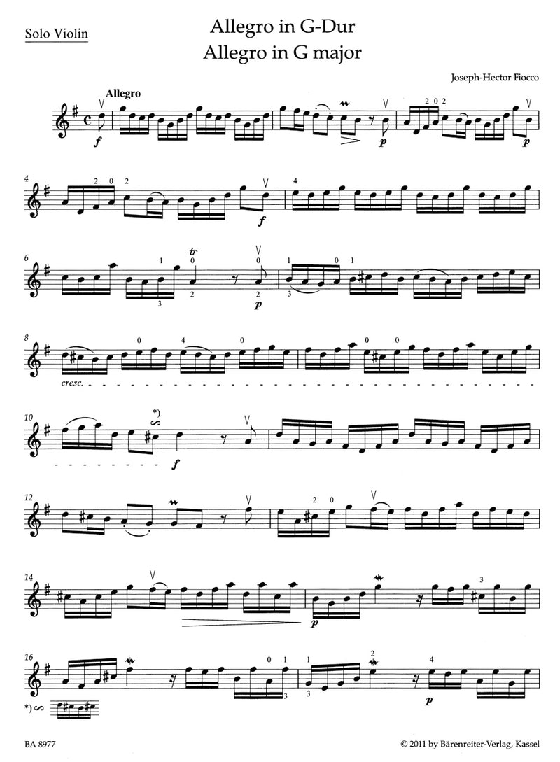 Allegro for Violin and Piano G major