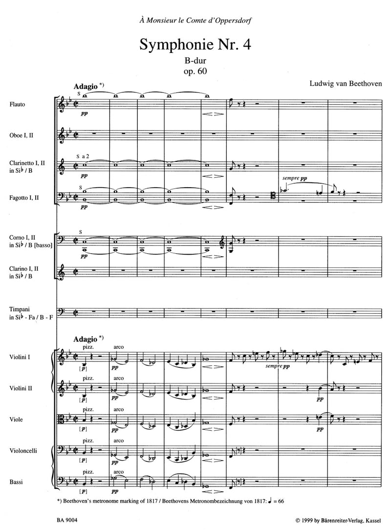 Symphony Nr. 4 B-flat major op. 60 [score]
