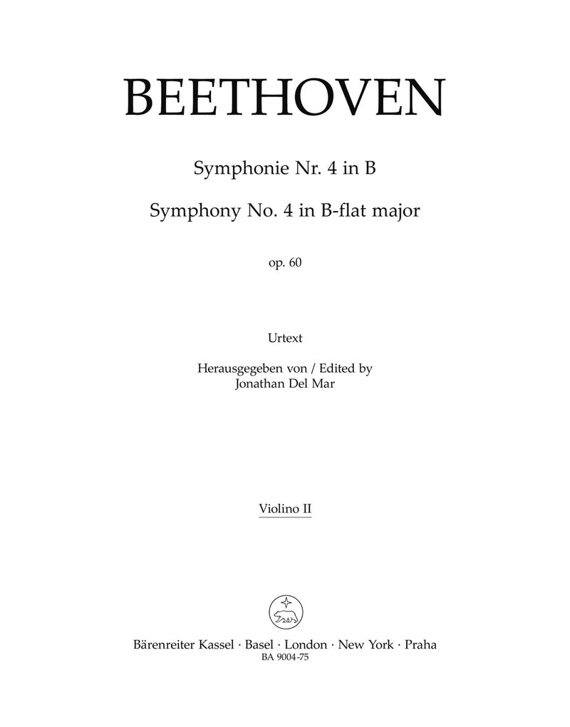 Symphony Nr. 4 B-flat major op. 60 [violin 2 part]
