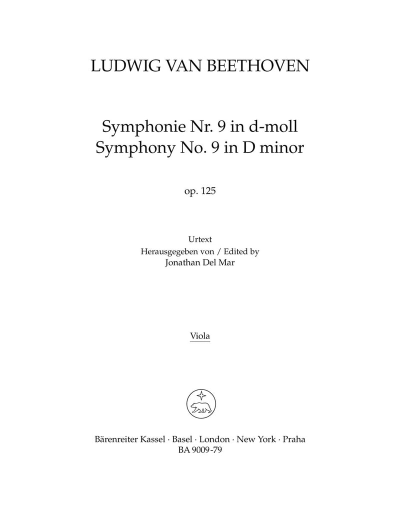 Symphony No. 9 D minor = Symphonie Nr. 9, op. 125 [viola part]