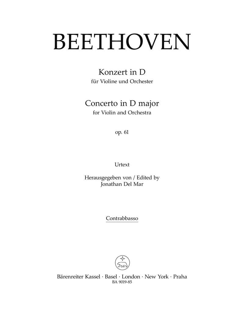 Concerto for Violin and Orchestra D major op. 61 [double bass part]