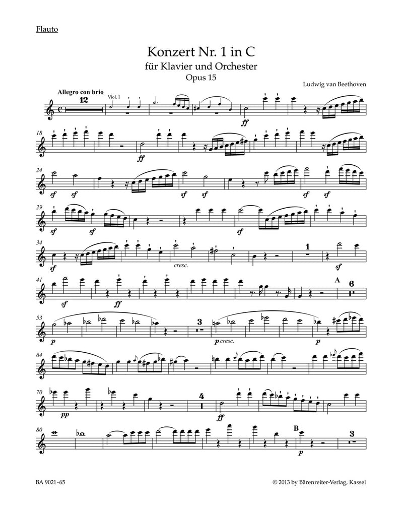 Concerto for Pianoforte and Orchestra Nr. 1 C major op. 15 [set of winds]