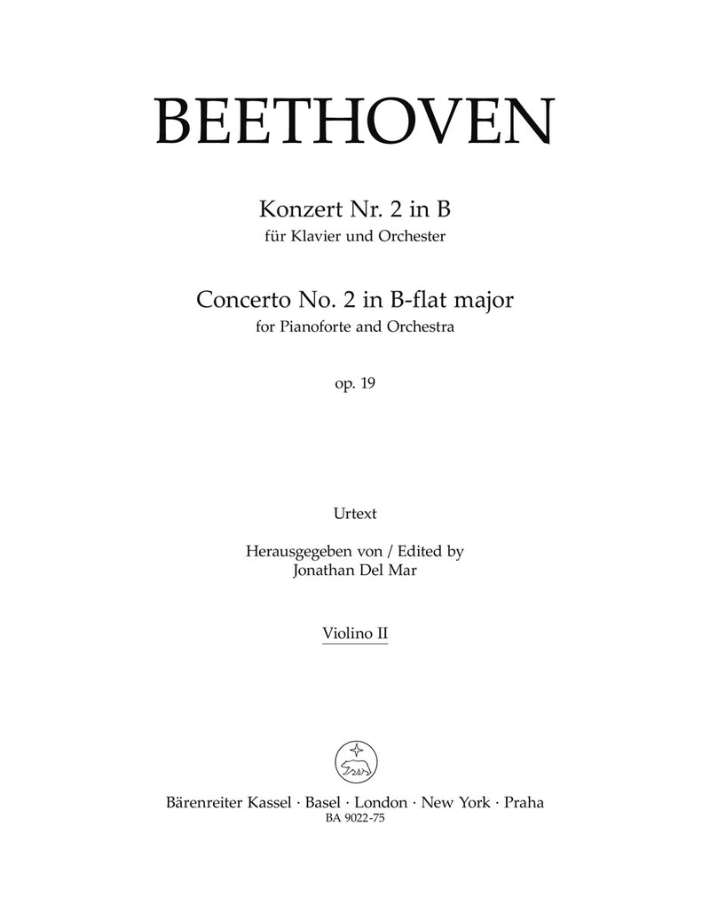 Concerto for Pianoforte and Orchestra Nr. 2 B-flat major op. 19 [violin 2 part]