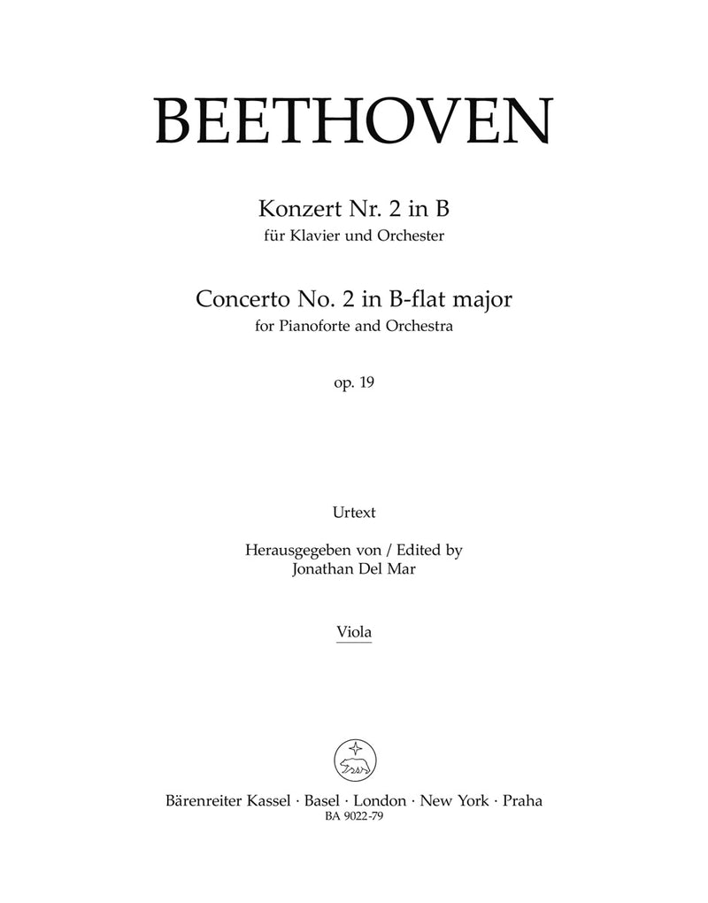 Concerto for Pianoforte and Orchestra Nr. 2 B-flat major op. 19 [viola part]