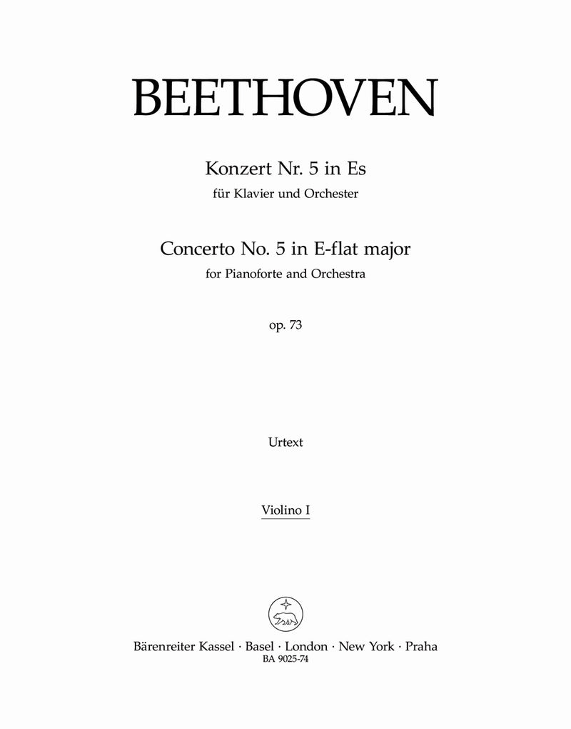 Concerto for Pianoforte and Orchestra Nr. 5 E-flat major op. 73 [violin 1 part]