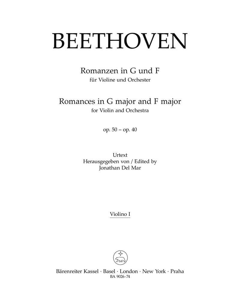 Romances in F major and G major for Violin and Orchestra op. 50, 40 [violin 1 part]
