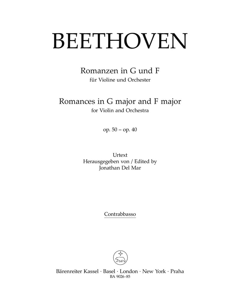 Romances in F major and G major for Violin and Orchestra op. 50, 40 [double bass part]