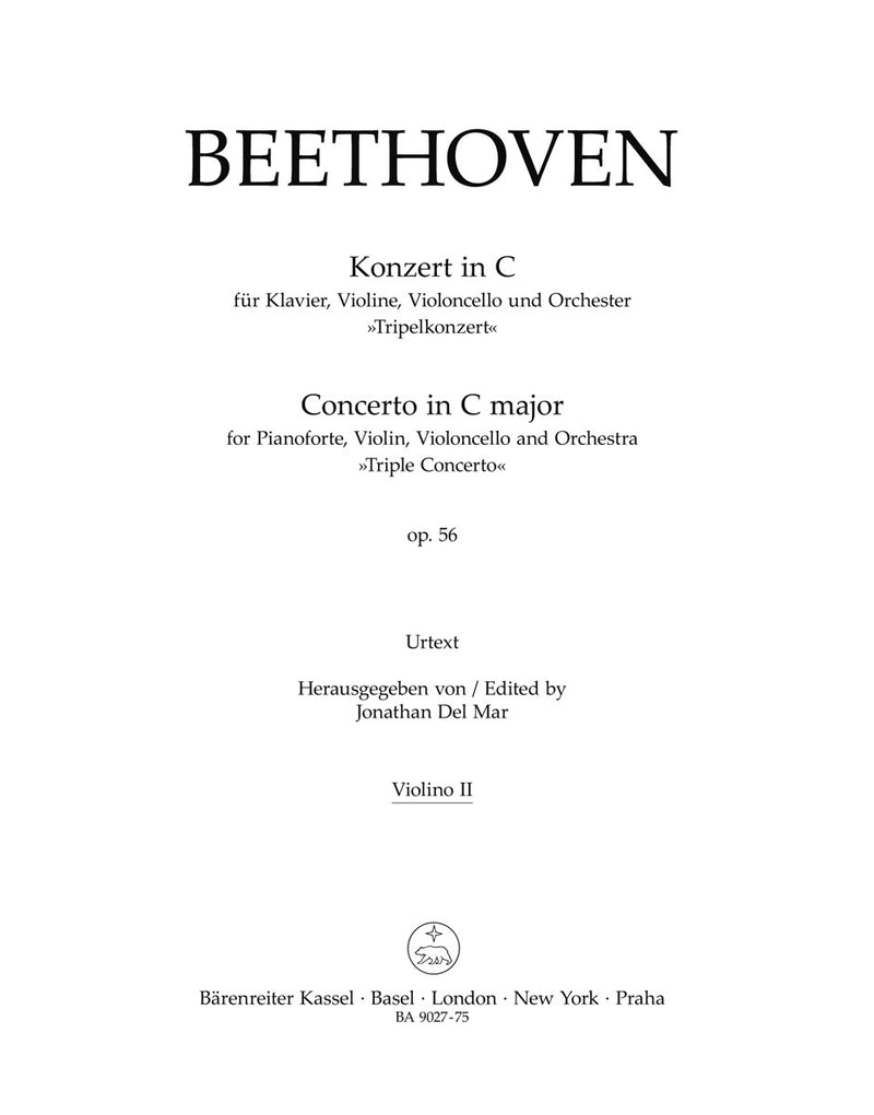 Concerto for Pianoforte, Violin, Violoncello and Orchestra C major op. 56 "Triple Concerto" [violin 2 part]