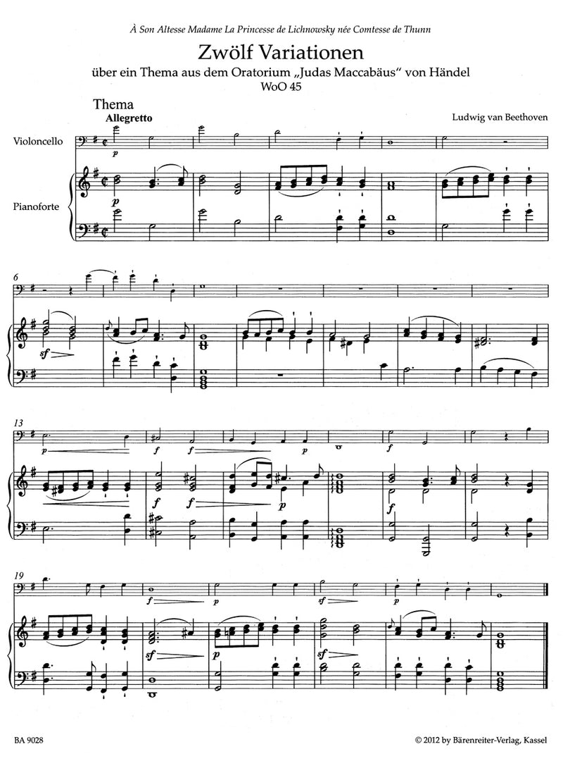 Variations for Pianoforte and Violoncello op. 66, WoO 45, WoO 46