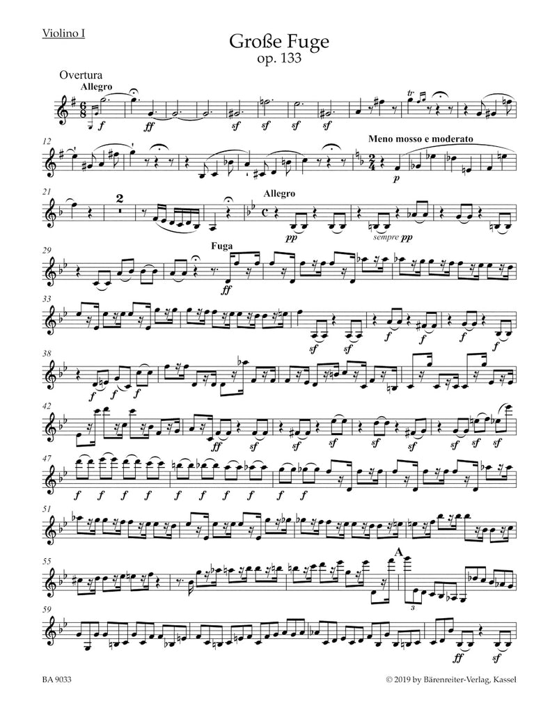 Große Fuge for String Quartet op. 133 [Set of parts]