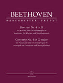 Concerto for Pianoforte and Orchestra Nr. 4 G major op. 58 (arranged for Piano Quintet) [score & parts]