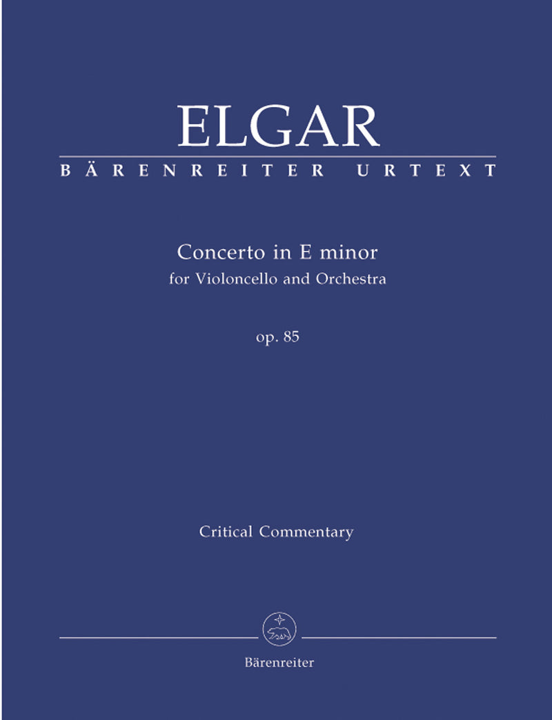 Concerto for Violoncello and Orchestra E minor op. 85 [critical commentary]