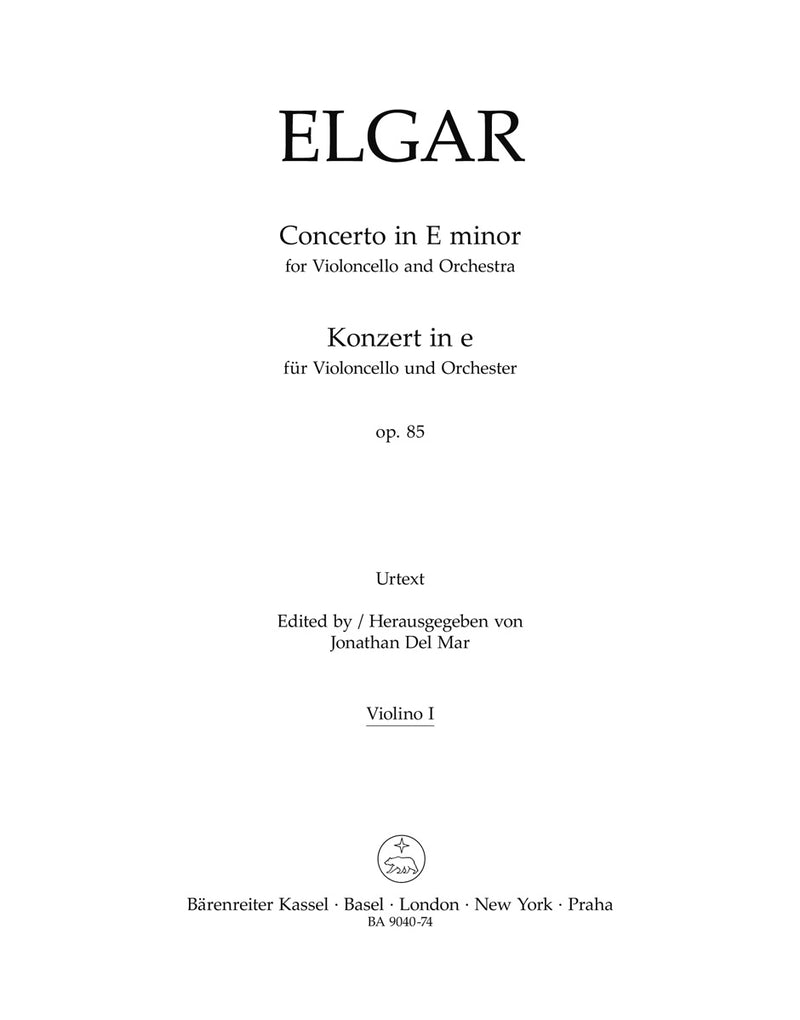 Concerto for Violoncello and Orchestra E minor op. 85 [violin 1 part]