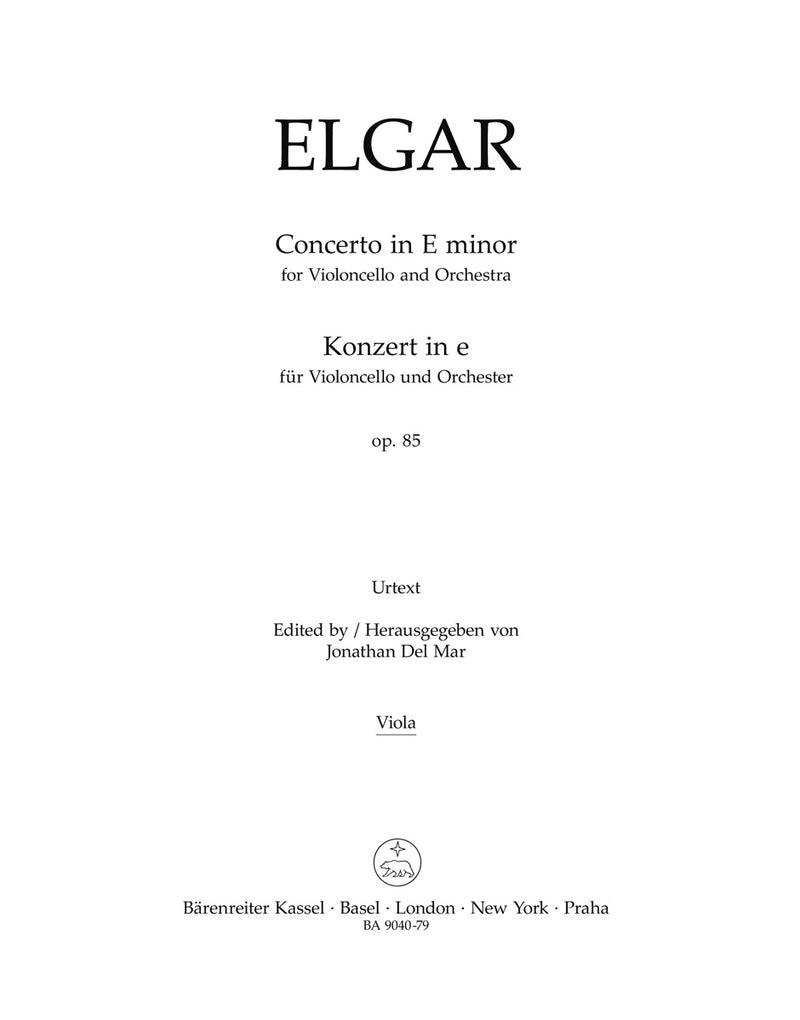 Concerto for Violoncello and Orchestra E minor op. 85 [viola part]