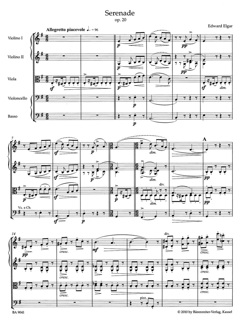 Serenade for Strings op. 20 [score]