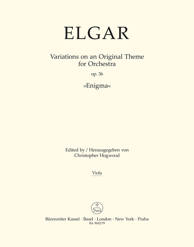 Variations on an Original Theme for Orchestra op. 36 "Enigma" [viola part]