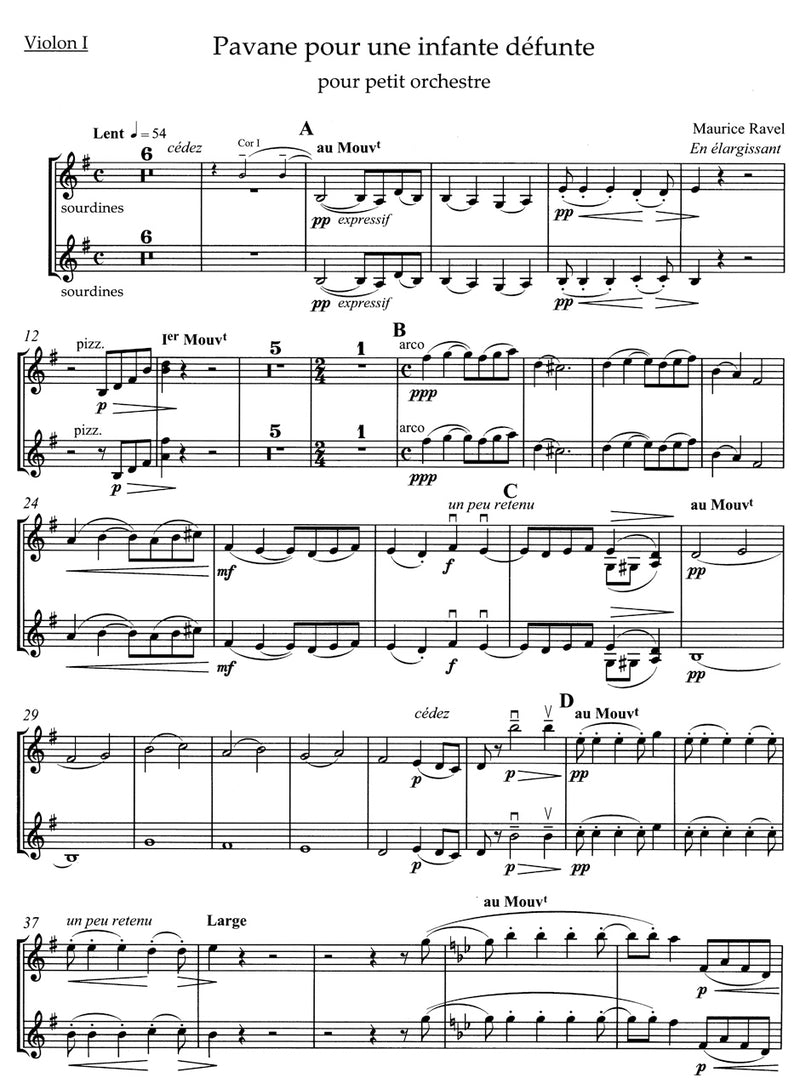 Pavane for a Dead Princess for small Orchestra [violin 1 part]