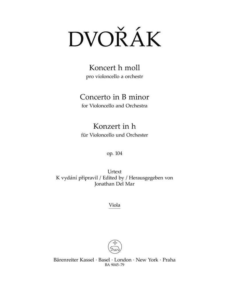 Concerto for Violoncello and Orchestra B minor op. 104 [viola part]