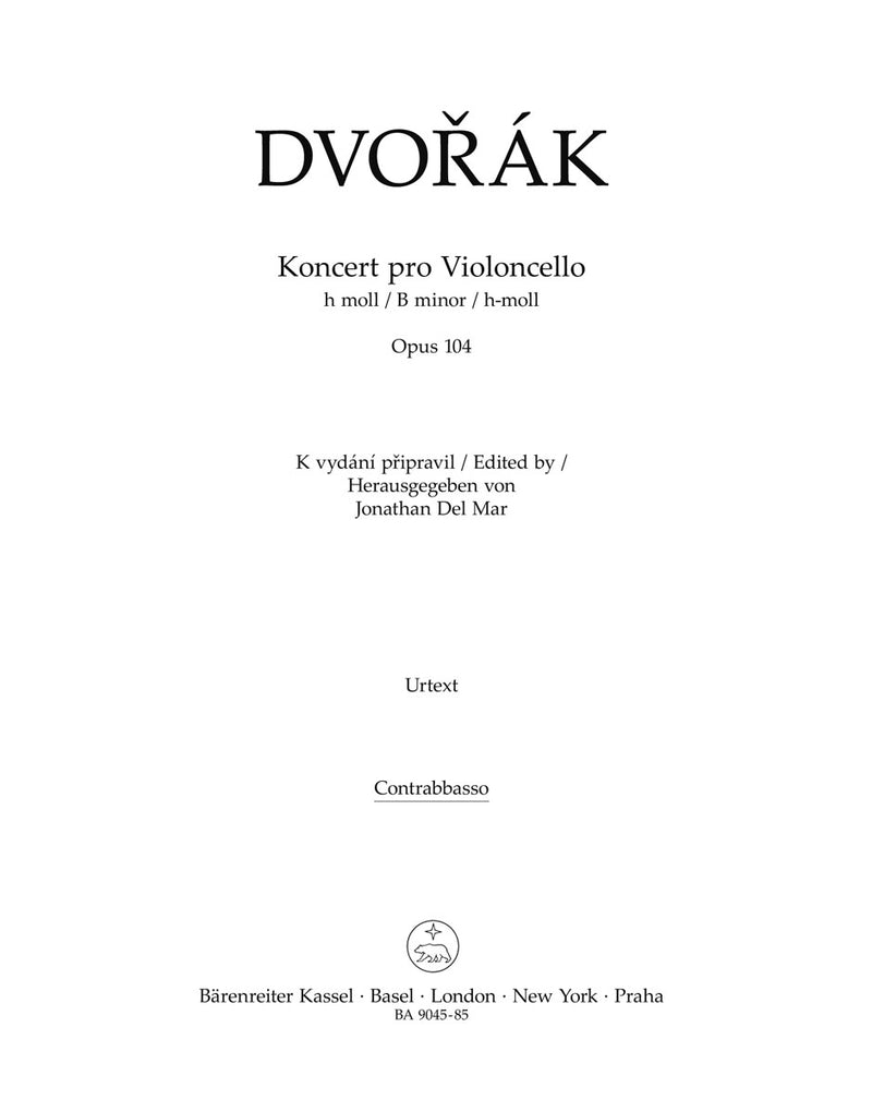 Concerto for Violoncello and Orchestra B minor op. 104 [double bass part]
