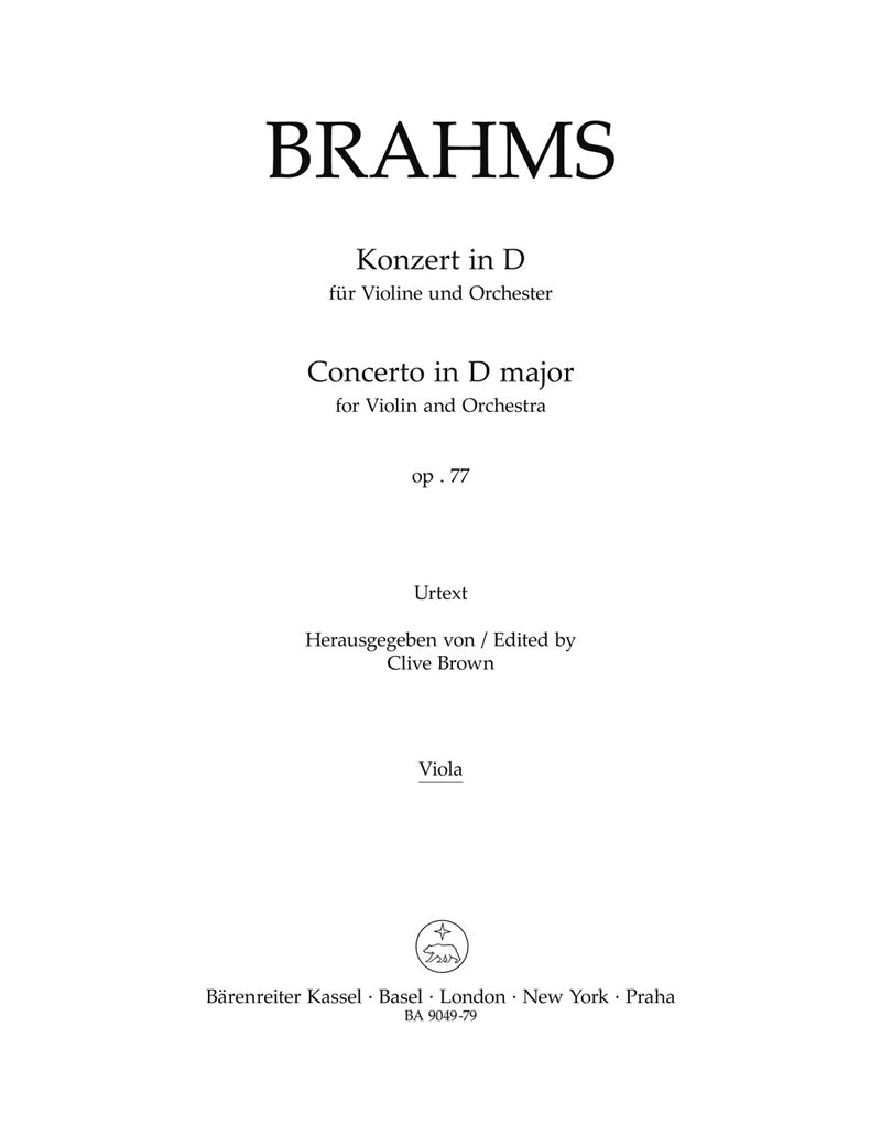 Concerto for Violin and Orchestra D major op. 77 [viola part]