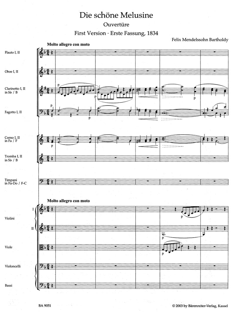 Die schöne Melusine op. 32 [score]