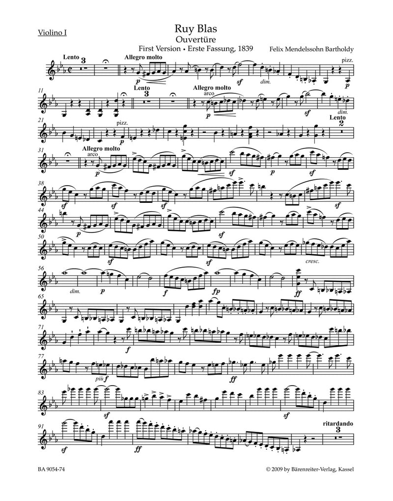 Ruy Blas (Versions 1 and 2) [violin 1 part]