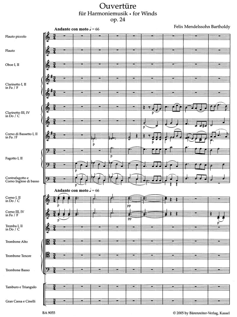 Ouverture for Winds C major op. 24 [score]