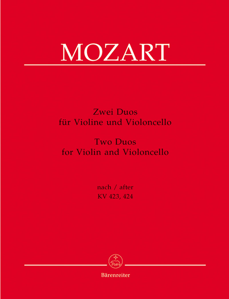 Two Duos for Violin and cello (after the duos for violin and viola, K. 423, 424)